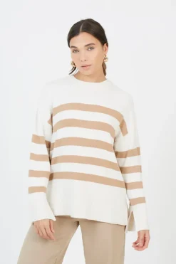 Striped Loose Fit Jumper with Wide Sleeves