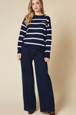 Striped Mon Amour Crew Neck Jumper