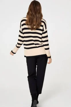 Striped Relaxed Roll Neck Jumper