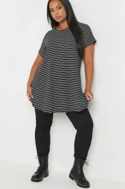 Striped Ribbed Swing Top
