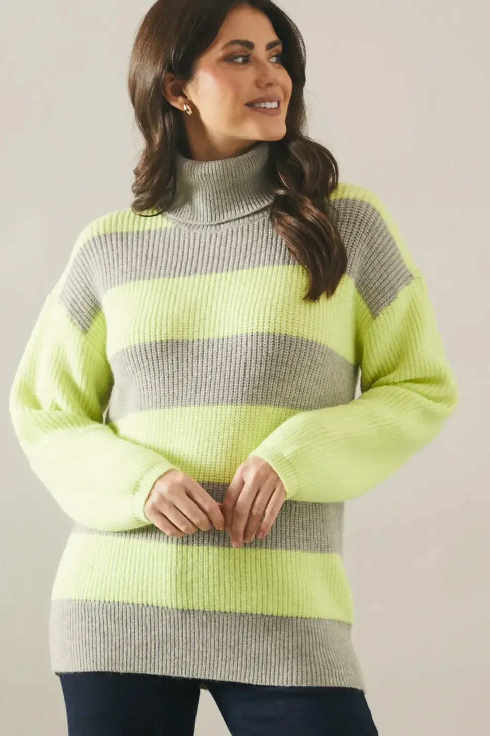 Striped Roll Neck Jumper