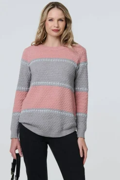Striped Texture Slim Jumper