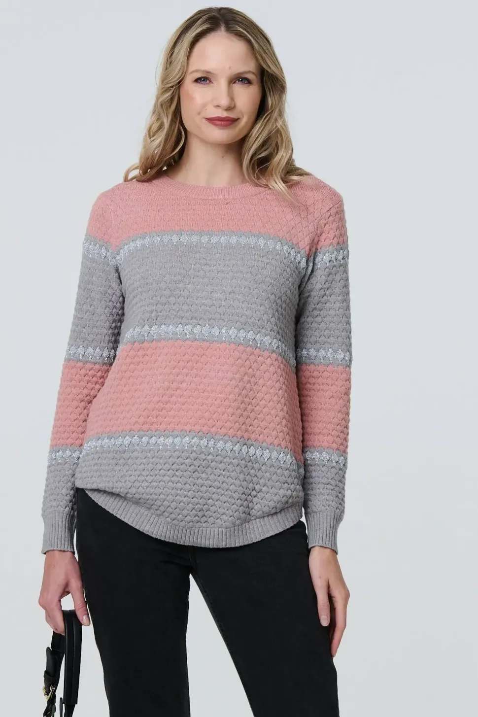 Striped Texture Slim Jumper