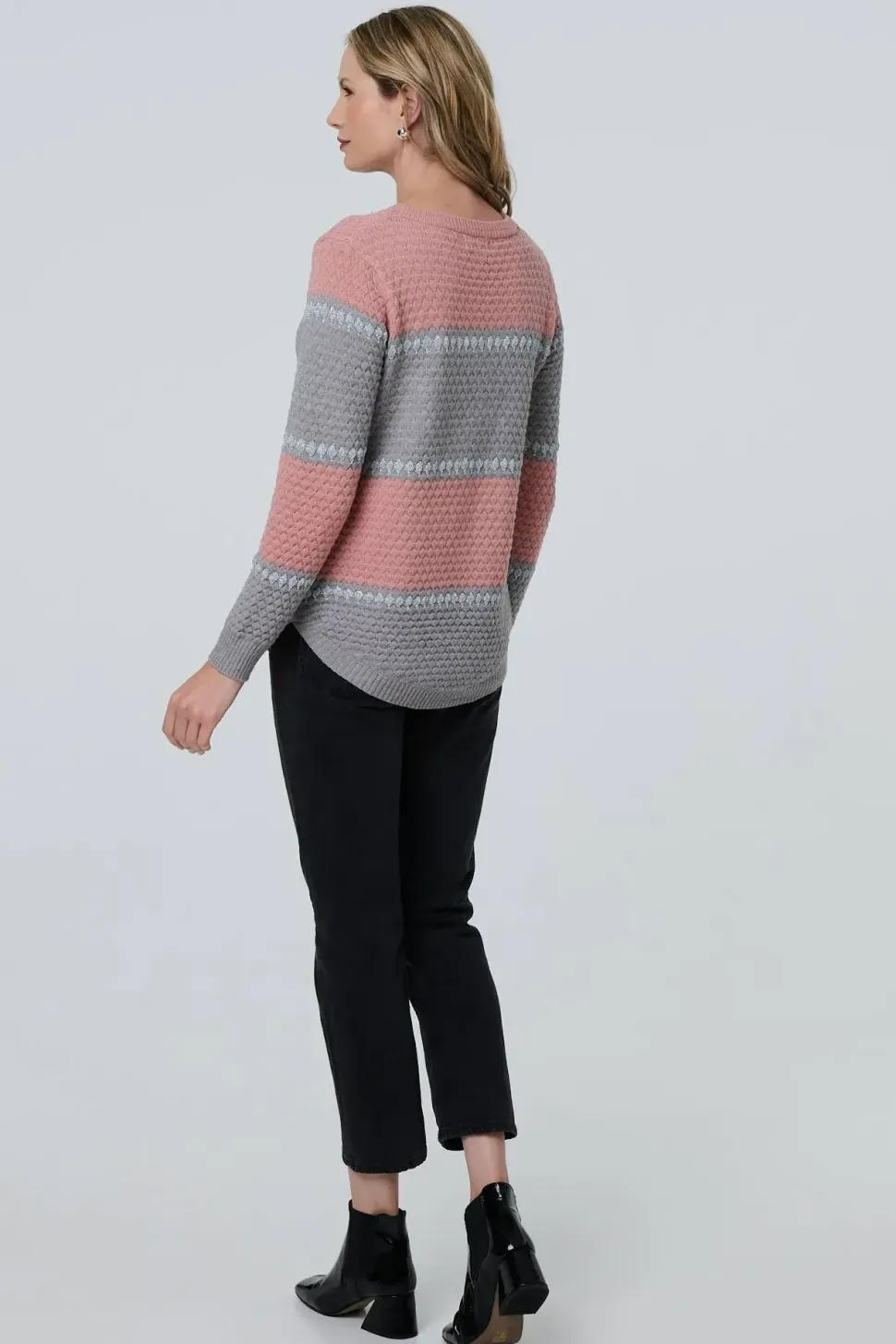 Striped Texture Slim Jumper
