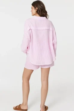 Striped Tie Waist Relaxed Shorts