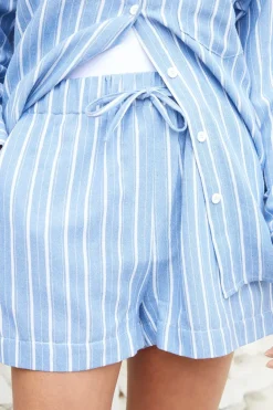 Striped 'Paddie' Cotton Blend Drawcord Shorts
