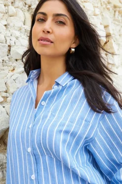 Striped 'Rooney' Cotton Blend Long Sleeve Shirt