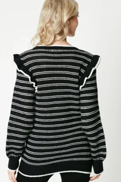 Stripe Frill Sleeve Tunic