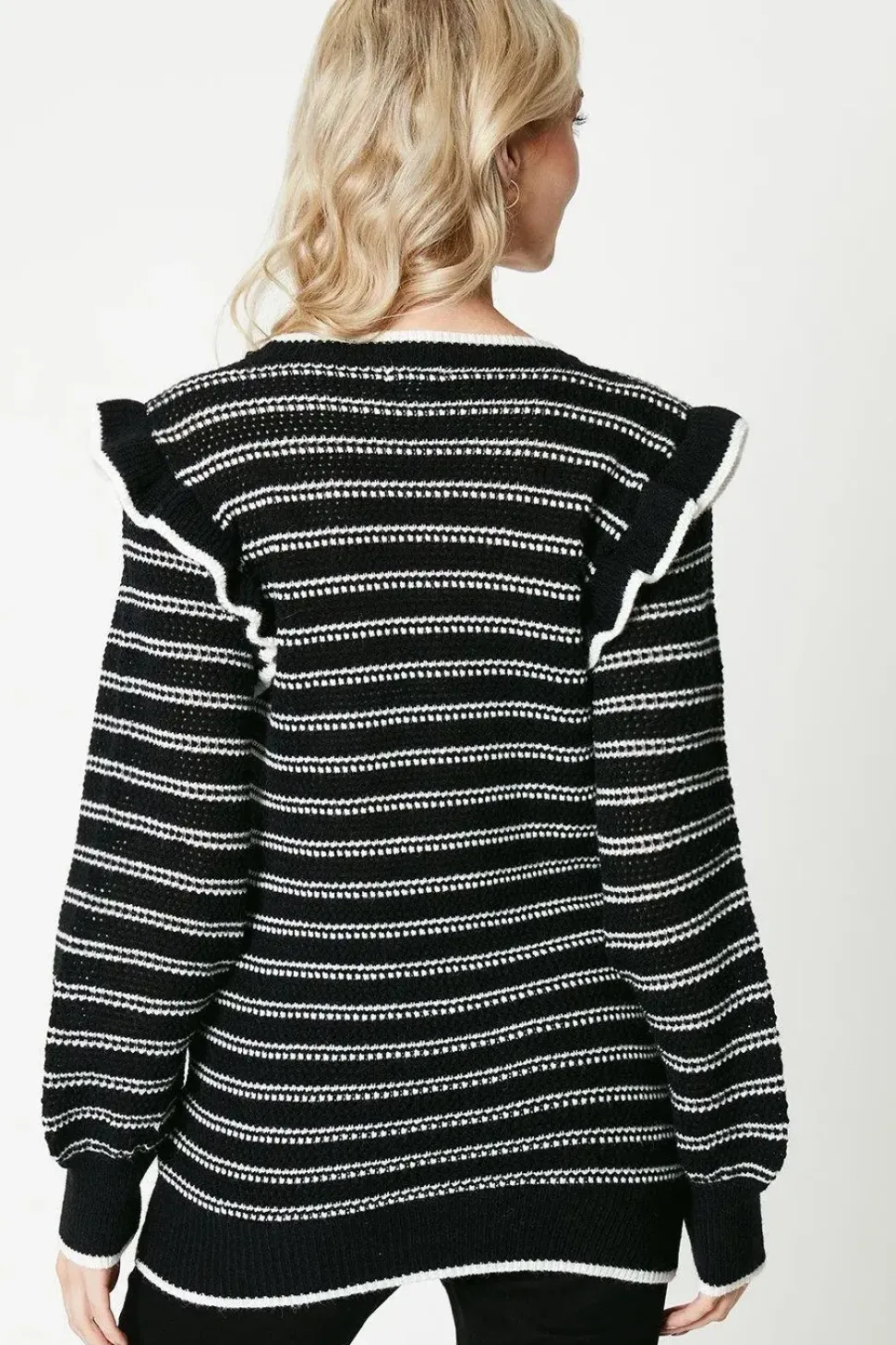 Stripe Frill Sleeve Tunic