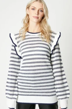 Stripe Frill Sleeve Tunic
