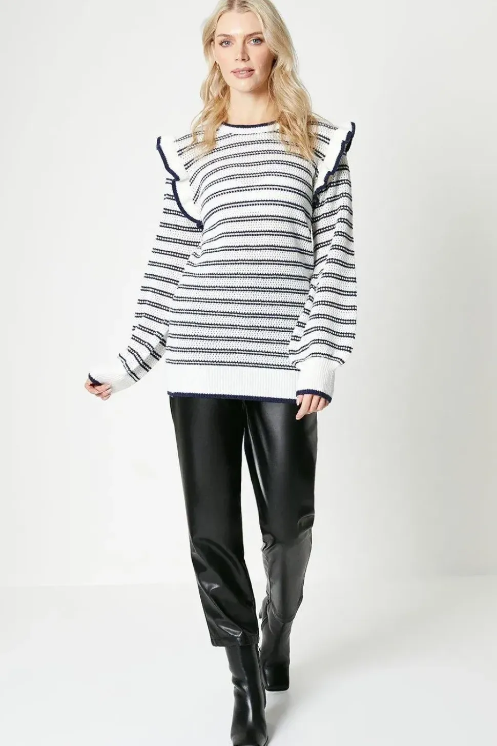 Stripe Frill Sleeve Tunic