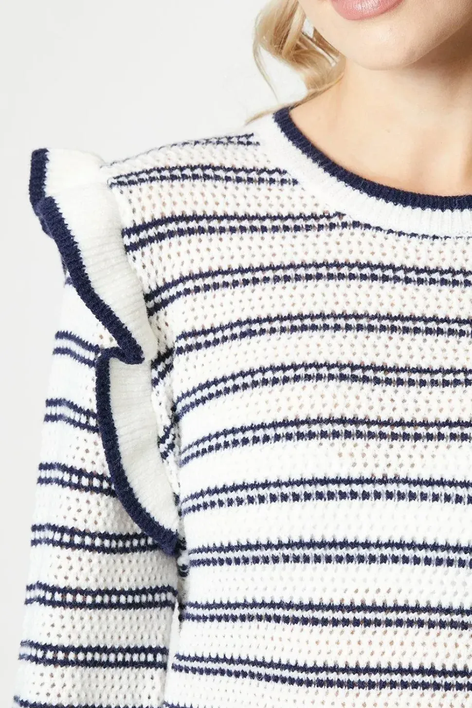 Stripe Frill Sleeve Tunic