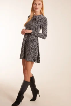 Stripe Glittery Long Sleeve Shift Dress
