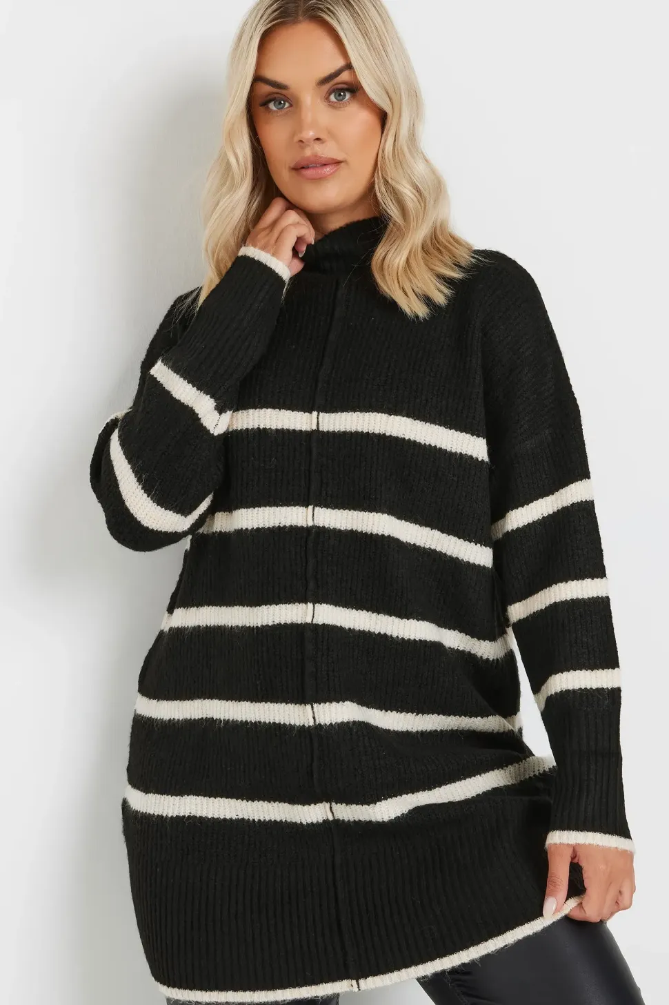Stripe High Neck Jumper