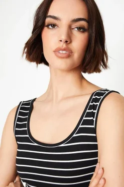 Stripe Jersey Bodycon Midi Dress