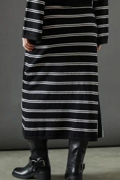 Stripe Knitted Wrap Skirt Co Ord