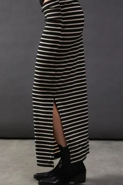 Stripe Maxi Jersey Tube Skirt