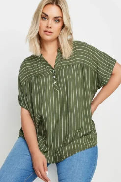 Stripe Notch Neck Blouse