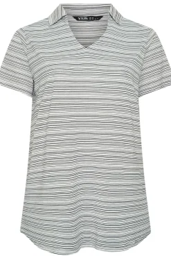 Stripe Print Collared Top