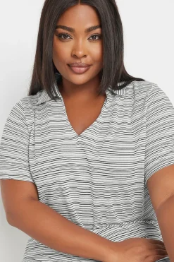 Stripe Print Collared Top