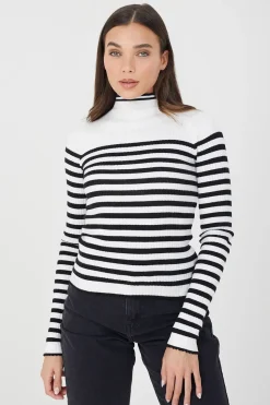 Stripe Rib Turtleneck Jumper