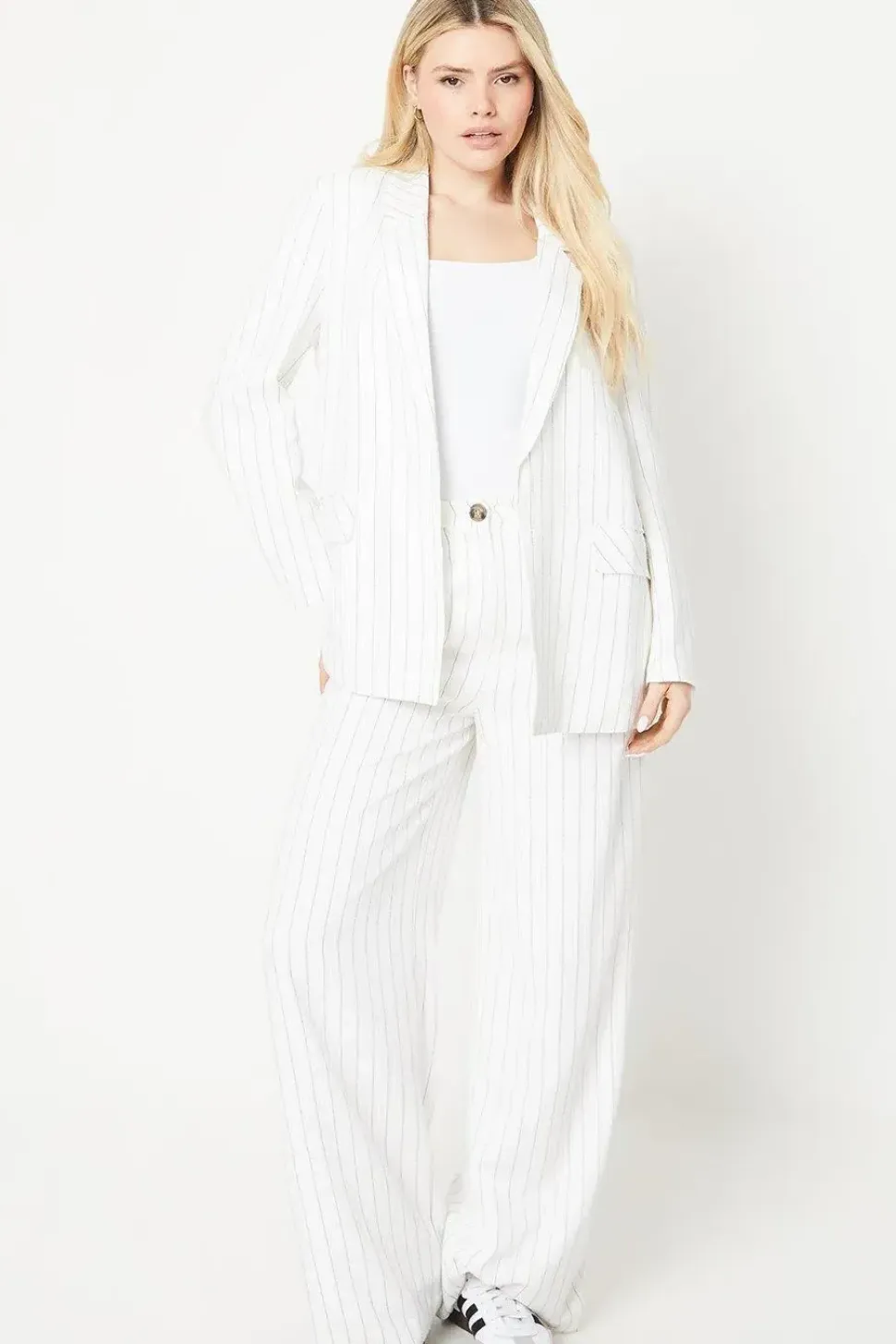 Stripe Single Breasted Blazer