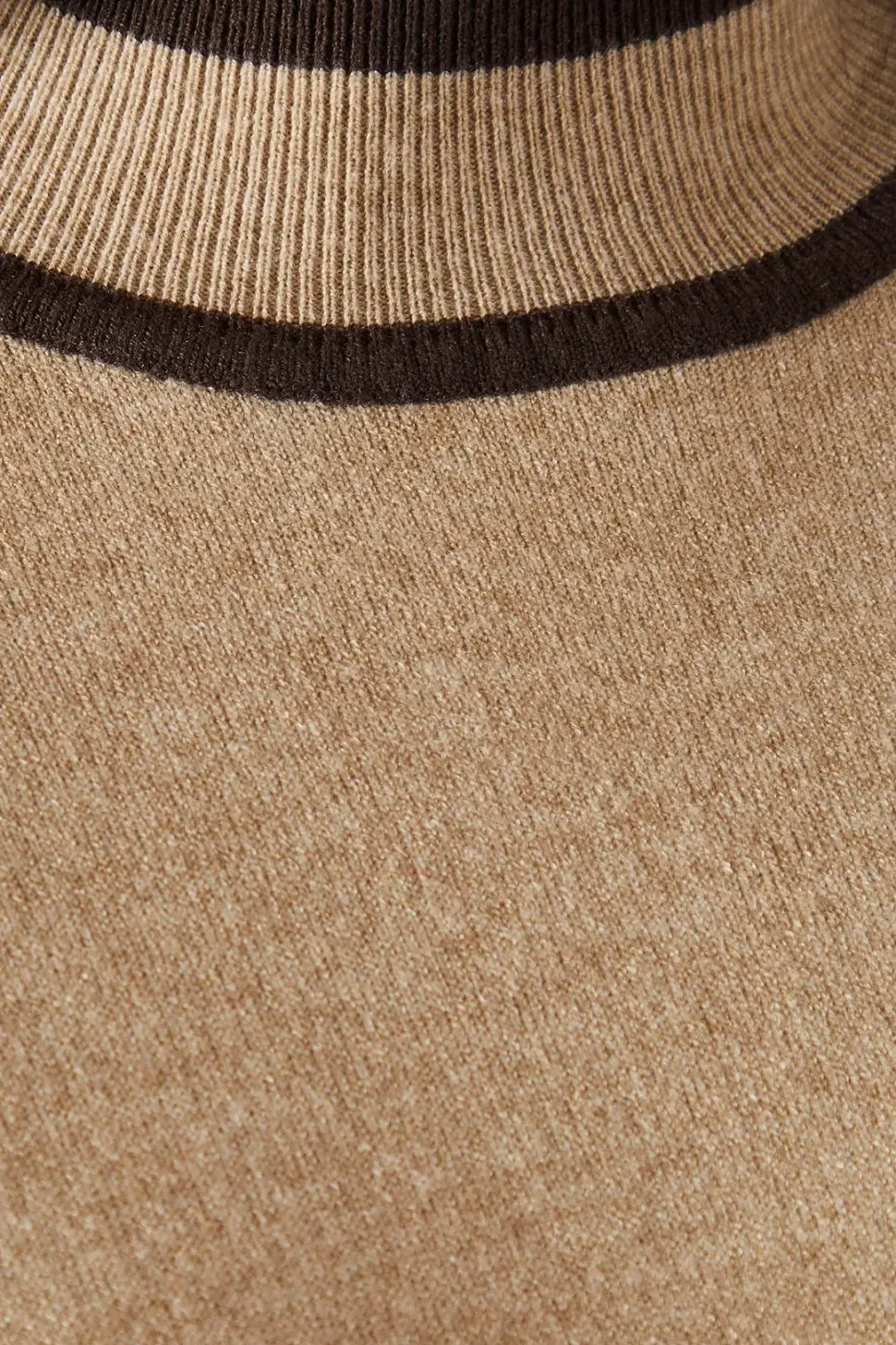 Stripe Sleeve Tie Waist High Neck Jumper