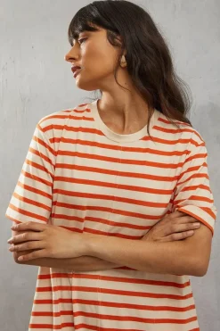 Stripe Trapeze Midi Dress