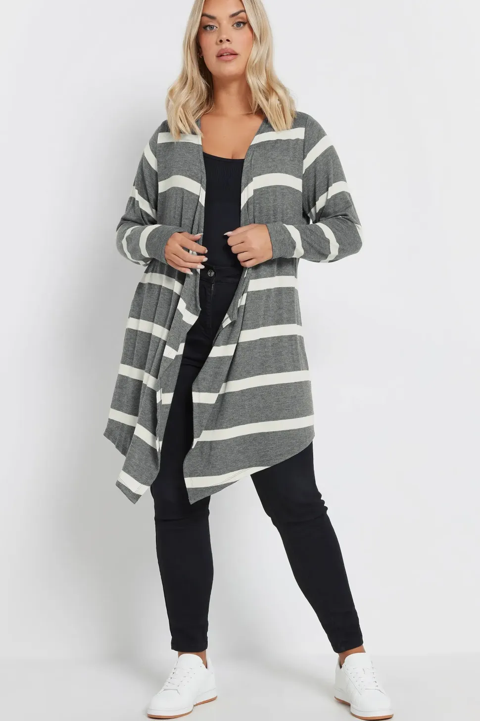 Stripe Waterfall Cardigan