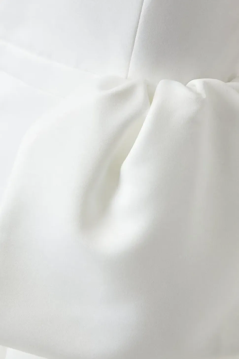 Structured Satin Statement Bow One Shoulder Bridal Dress