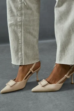 Stud Buckle Pointed Heels