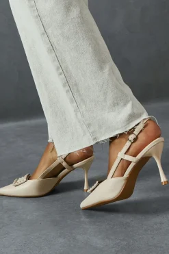 Stud Buckle Pointed Heels