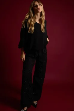Studded High Waist Trousers