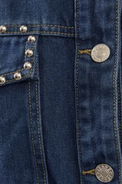 Stud Detail Belted Denim Jacket