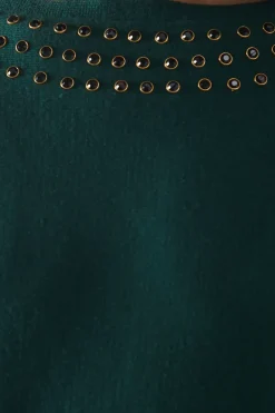 Stud Detail Boat Neck Jumper