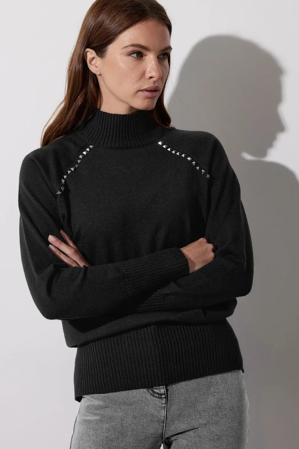 Stud Embellished Raglan Jumper