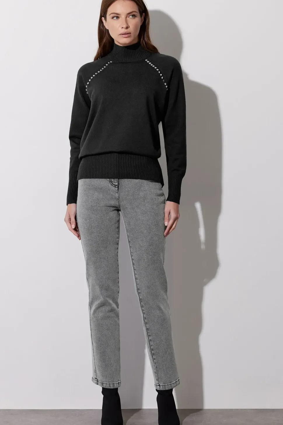 Stud Embellished Raglan Jumper