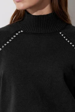Stud Embellished Raglan Jumper