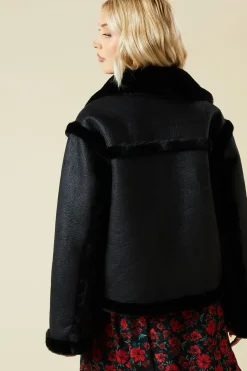 Suede Cropped Aviator Jacket