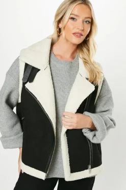 Suede Shearling Gilet