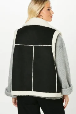Suede Shearling Gilet