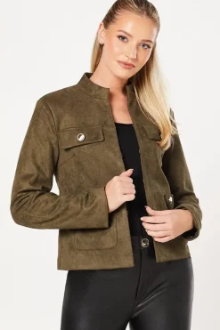Suedette Pocket Detail Jacket
