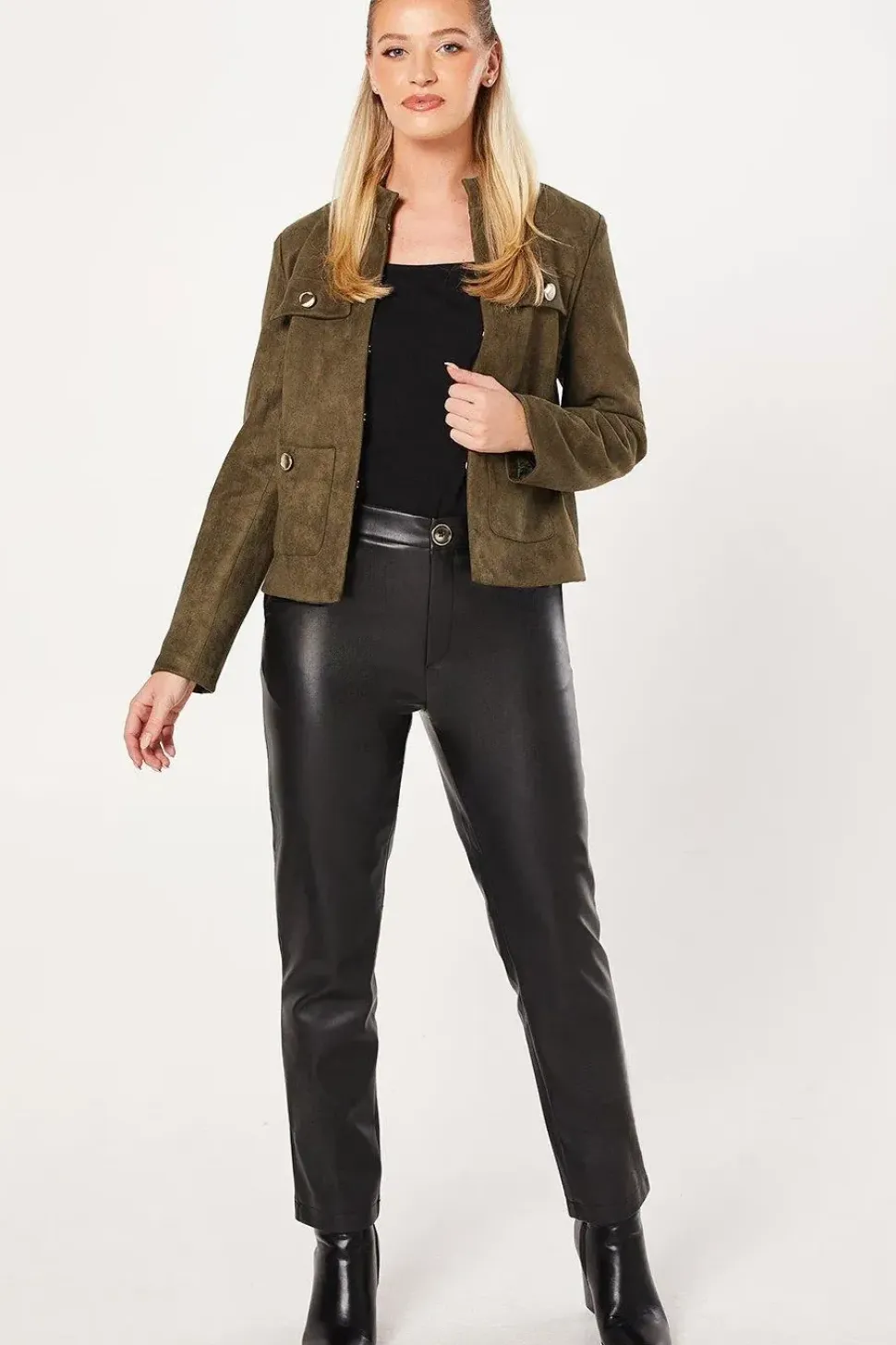 Suedette Pocket Detail Jacket