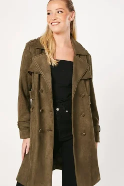 Suedette Trench Coat