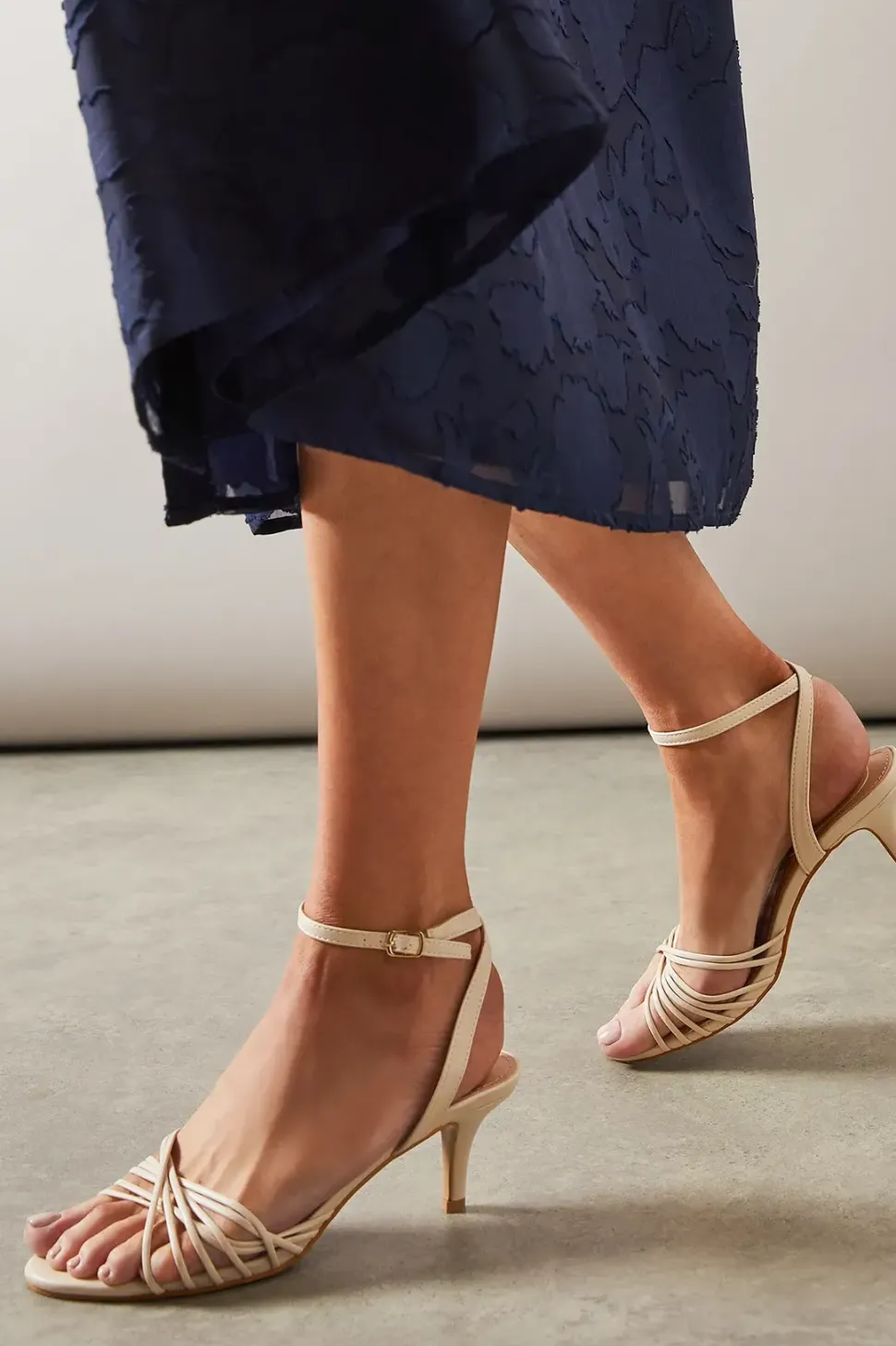 Sugar Faux Leather Twist Strap Kitten Heeled Sandals