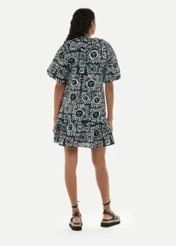Sunman Print Frill Dress-