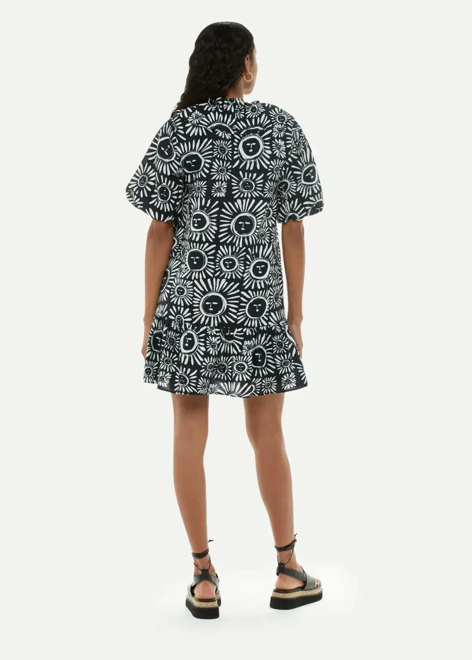 Sunman Print Frill Dress-