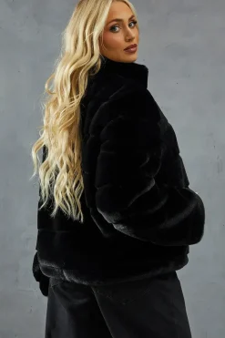 Super Soft Faux Fur Layered Coat