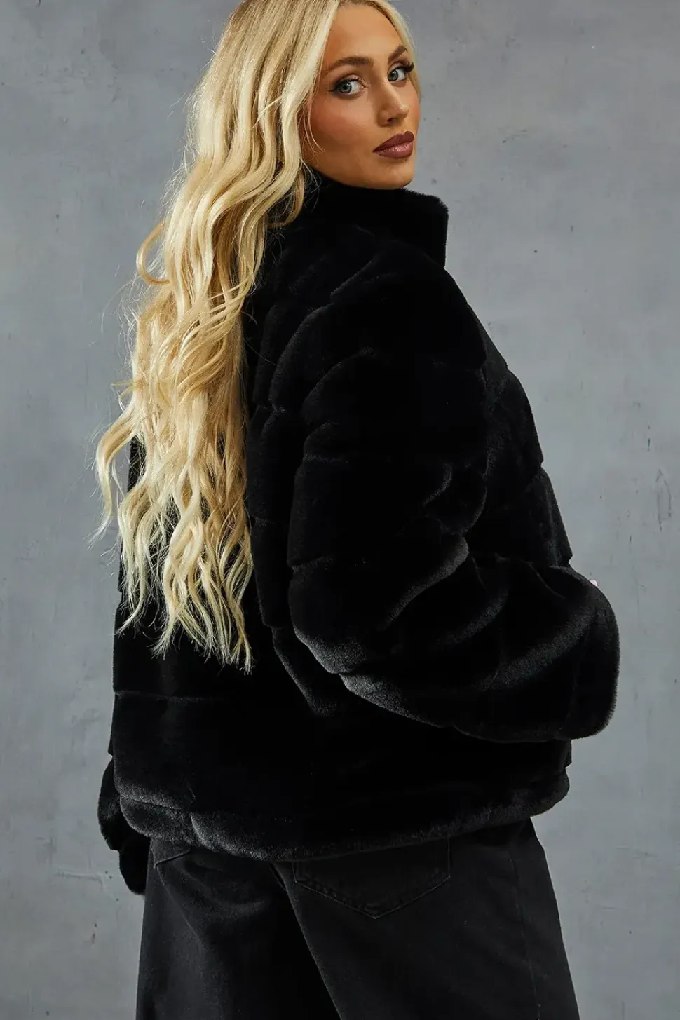 Super Soft Faux Fur Layered Coat