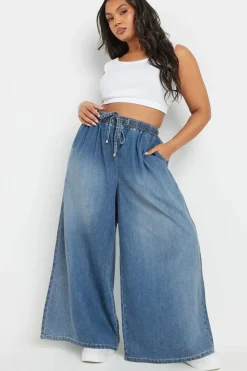 Super Wide Leg Tie Waist Jeans